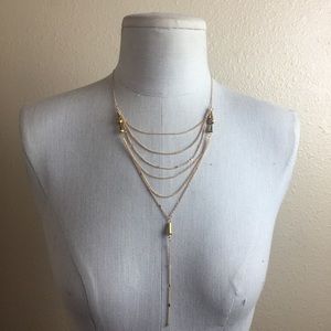 New gold multi layered necklace
